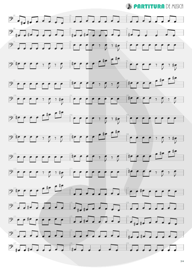 Partitura de musica de Baixo Elétrico - Kicks After Six | Scorpions | Crazy World 1990 - pag 3