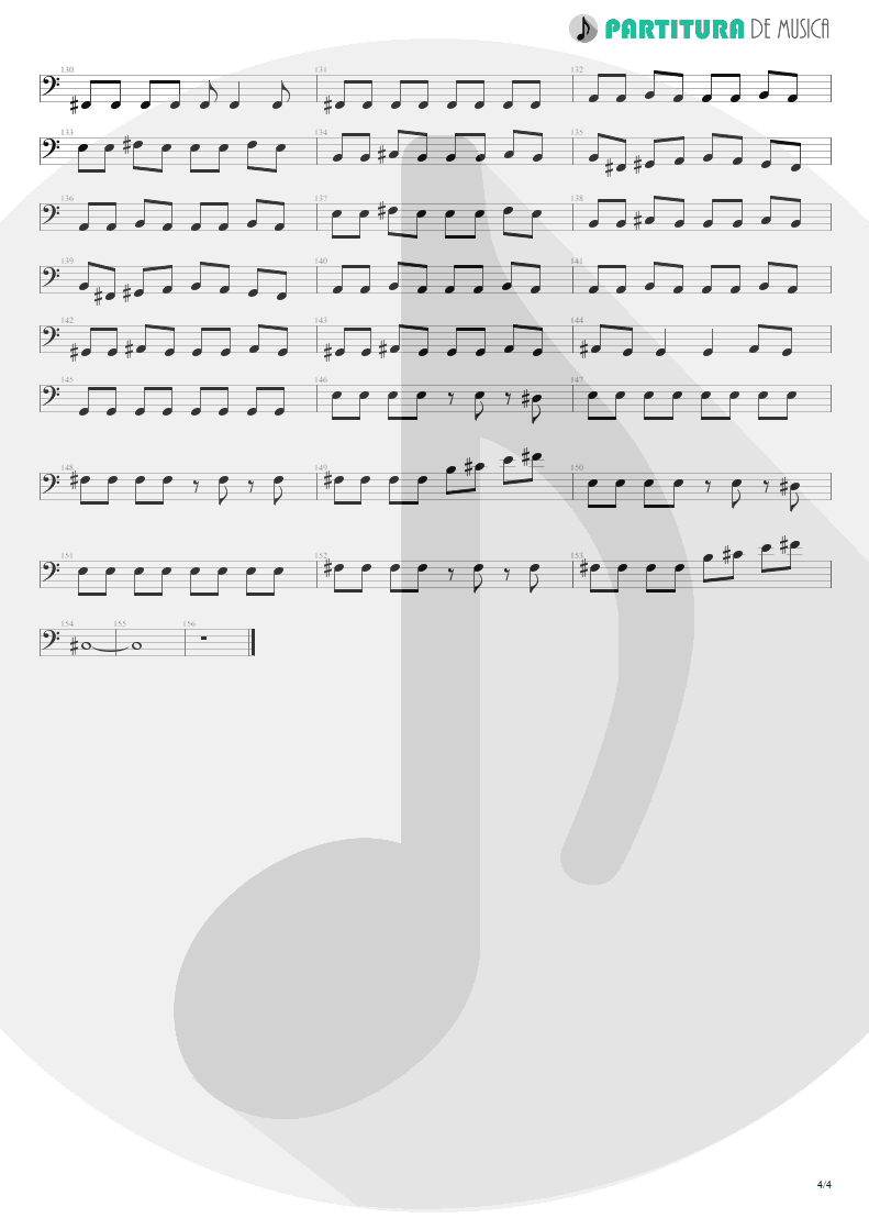 Partitura de musica de Baixo Elétrico - Kicks After Six | Scorpions | Crazy World 1990 - pag 4