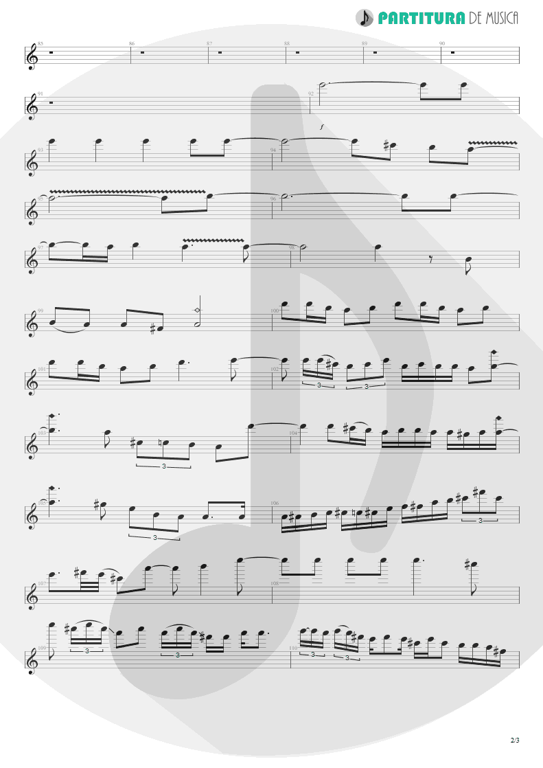 Partitura de musica de Guitarra Elétrica - Kicks After Six | Scorpions | Crazy World 1990 - pag 2