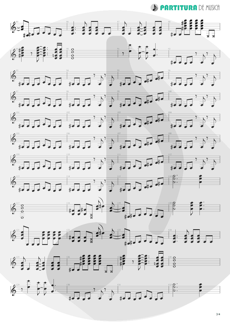 Partitura de musica de Guitarra Elétrica - Kicks After Six | Scorpions | Crazy World 1990 - pag 3