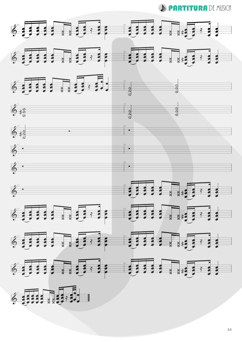 Partitura de musica de Guitarra Elétrica - No Pain No Gain | Scorpions | Face the Heat 1993 - pag 3