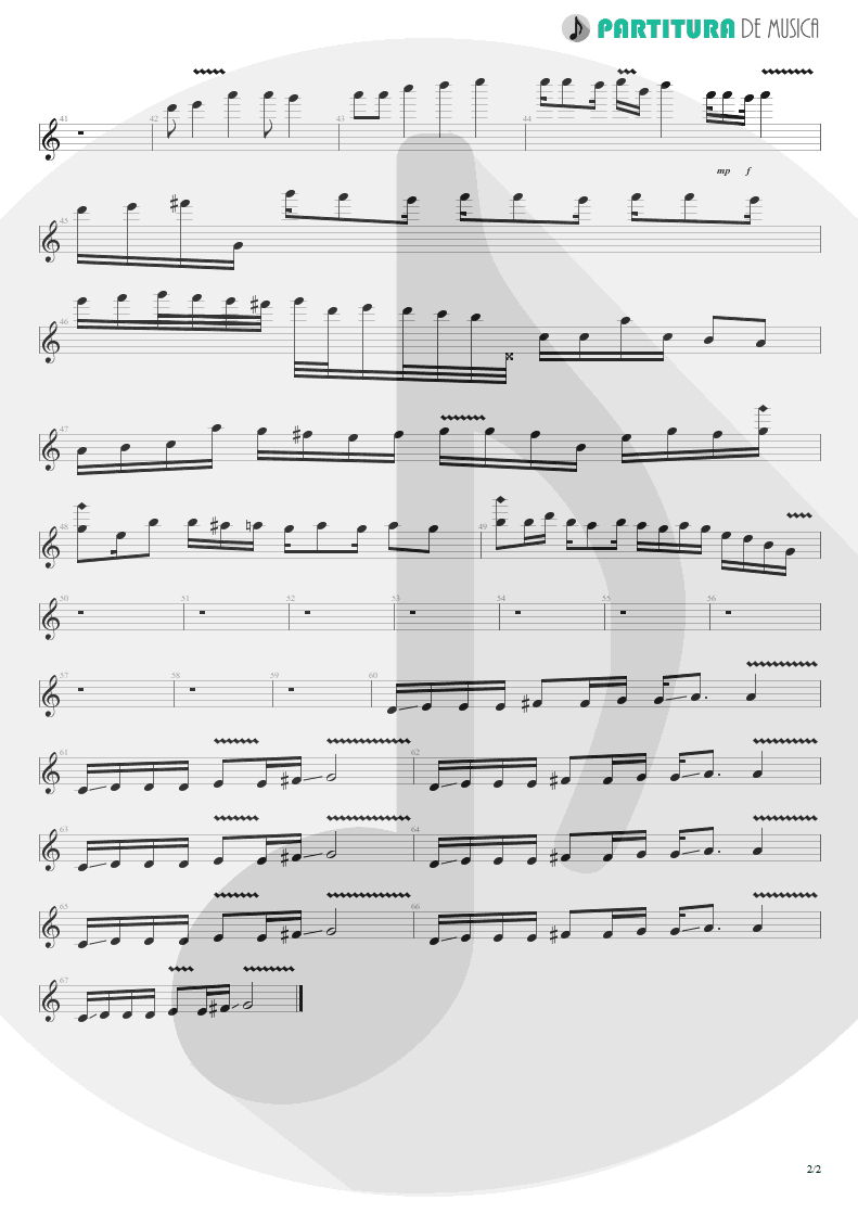 Partitura de musica de Guitarra Elétrica - No Pain No Gain | Scorpions | Face the Heat 1993 - pag 2