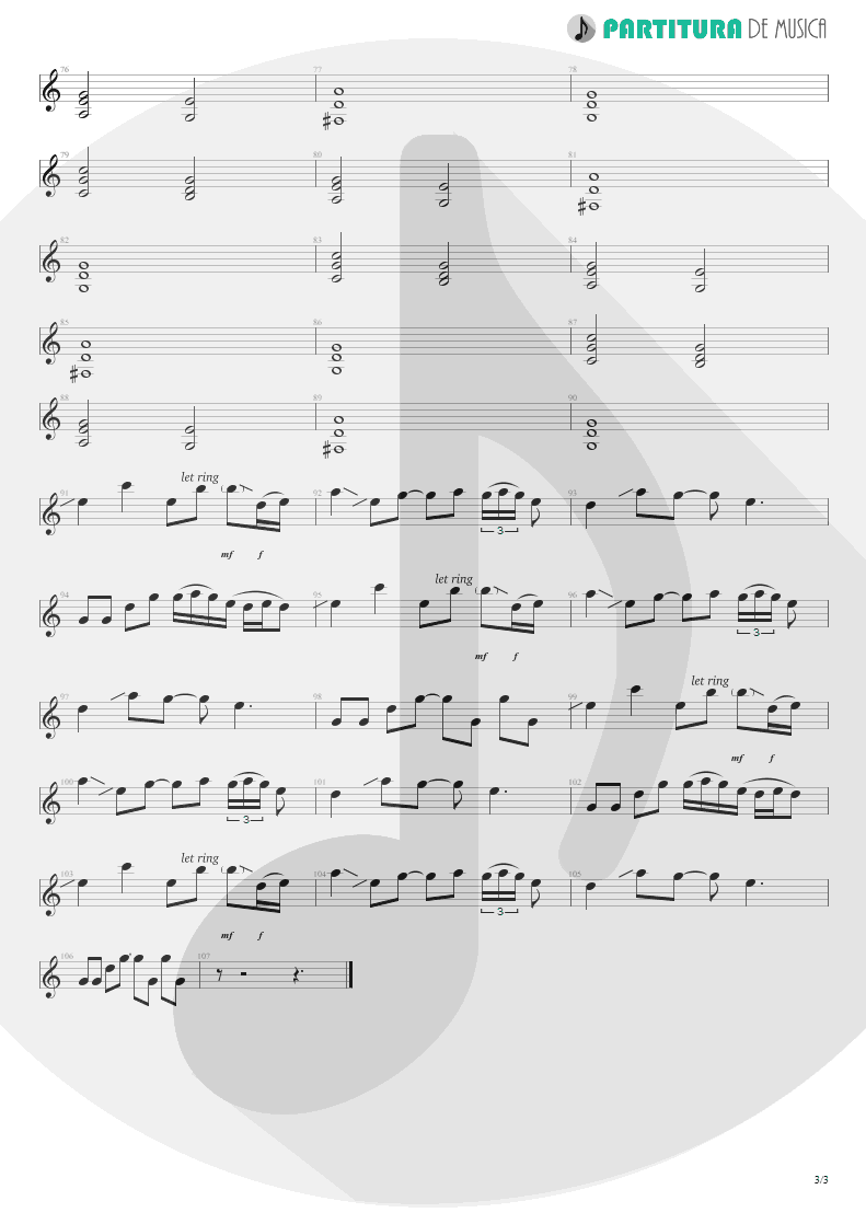 Partitura de musica de Guitarra Elétrica - Does Anyone Know | Scorpions | Pure Instinct 1996 - pag 3