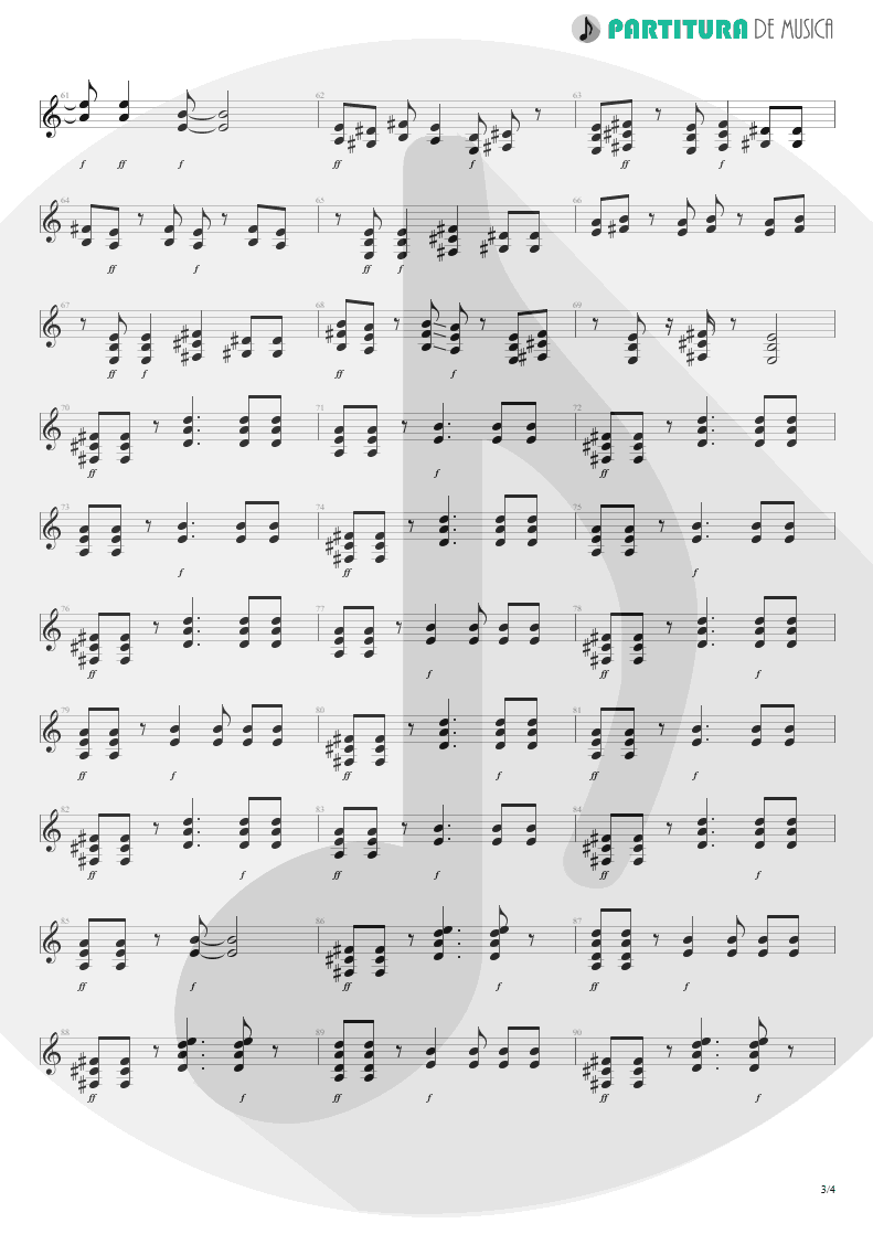 Partitura de musica de Guitarra Elétrica - Wild Child | Scorpions | Pure Instinct 1996 - pag 3