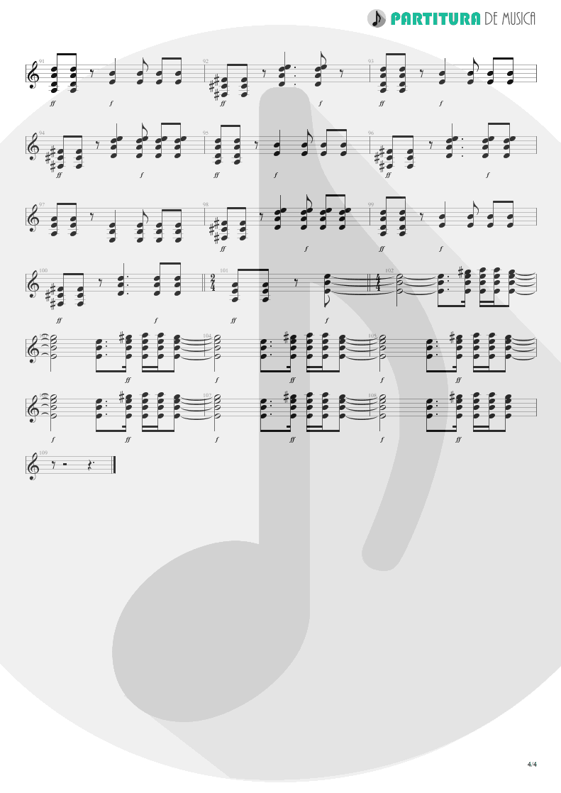 Partitura de musica de Guitarra Elétrica - Wild Child | Scorpions | Pure Instinct 1996 - pag 4