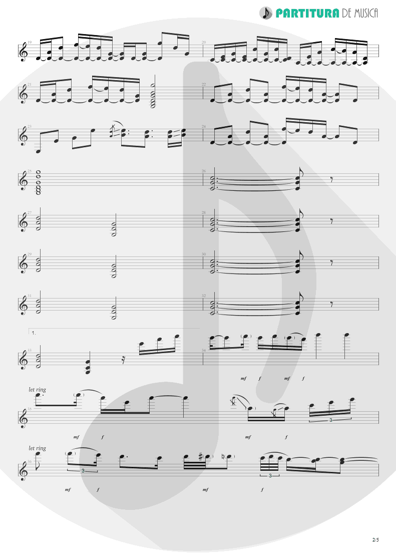 Partitura de musica de Guitarra Elétrica - You And I | Scorpions | Pure Instinct 1996 - pag 2