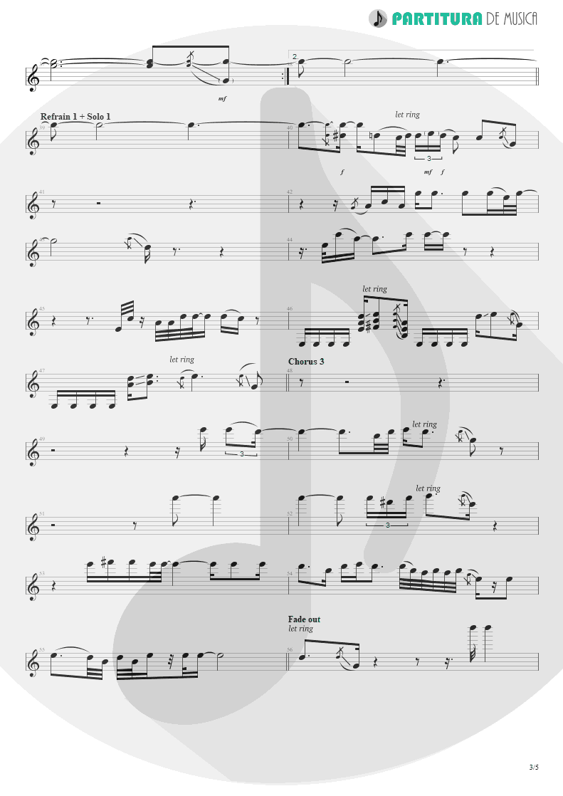 Partitura de musica de Guitarra Elétrica - You And I | Scorpions | Pure Instinct 1996 - pag 3
