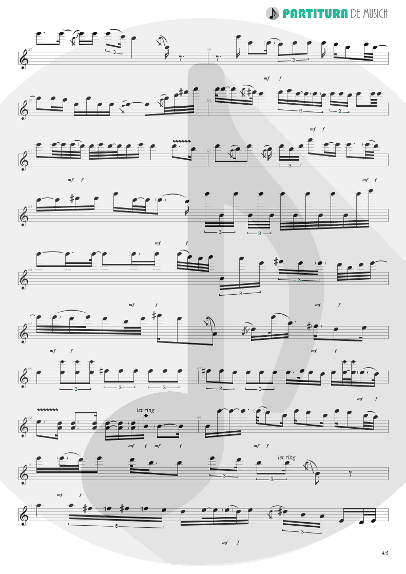 Partitura de musica de Guitarra Elétrica - You And I | Scorpions | Pure Instinct 1996 - pag 4