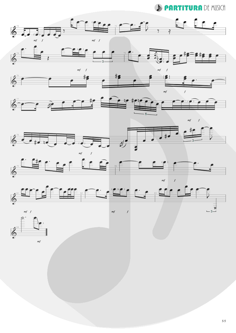 Partitura de musica de Guitarra Elétrica - You And I | Scorpions | Pure Instinct 1996 - pag 5