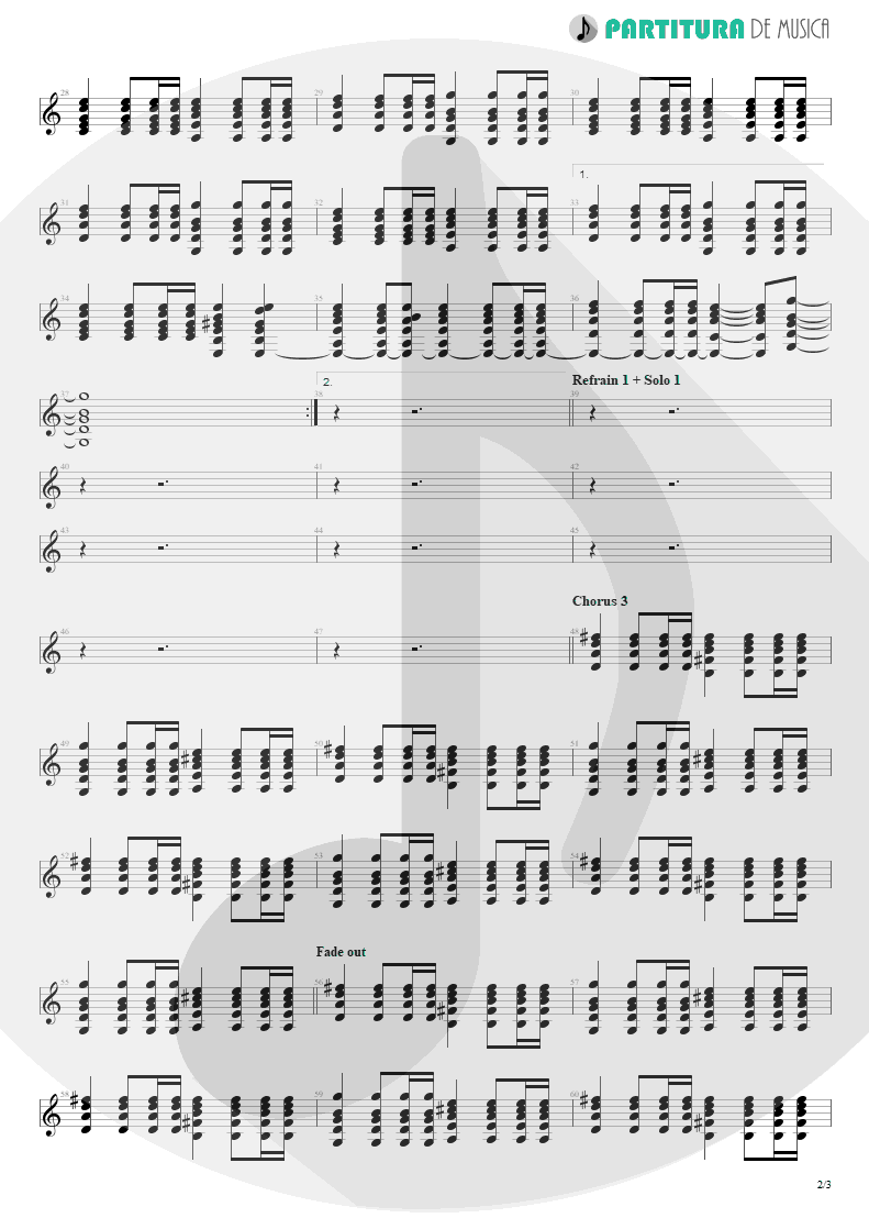 Partitura de musica de Violão - You And I | Scorpions | Pure Instinct 1996 - pag 2