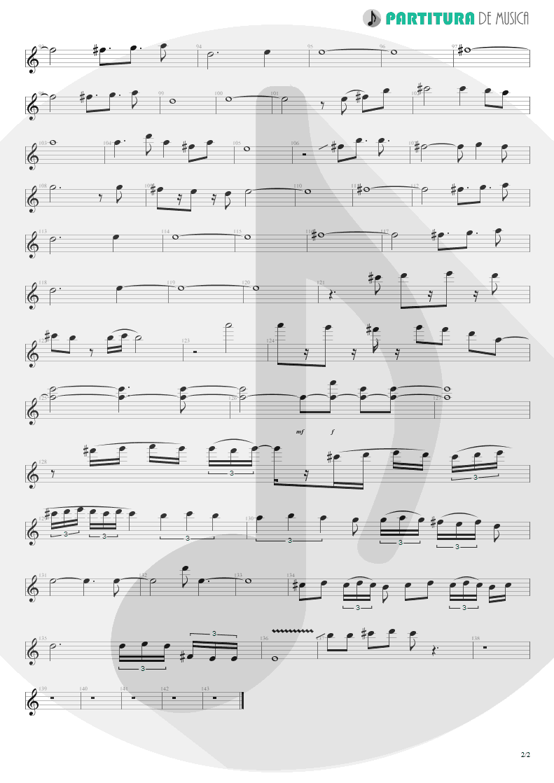 Partitura de musica de Guitarra Elétrica - Lady Starlight | Scorpions | Animal Magnetism 1997 - pag 2