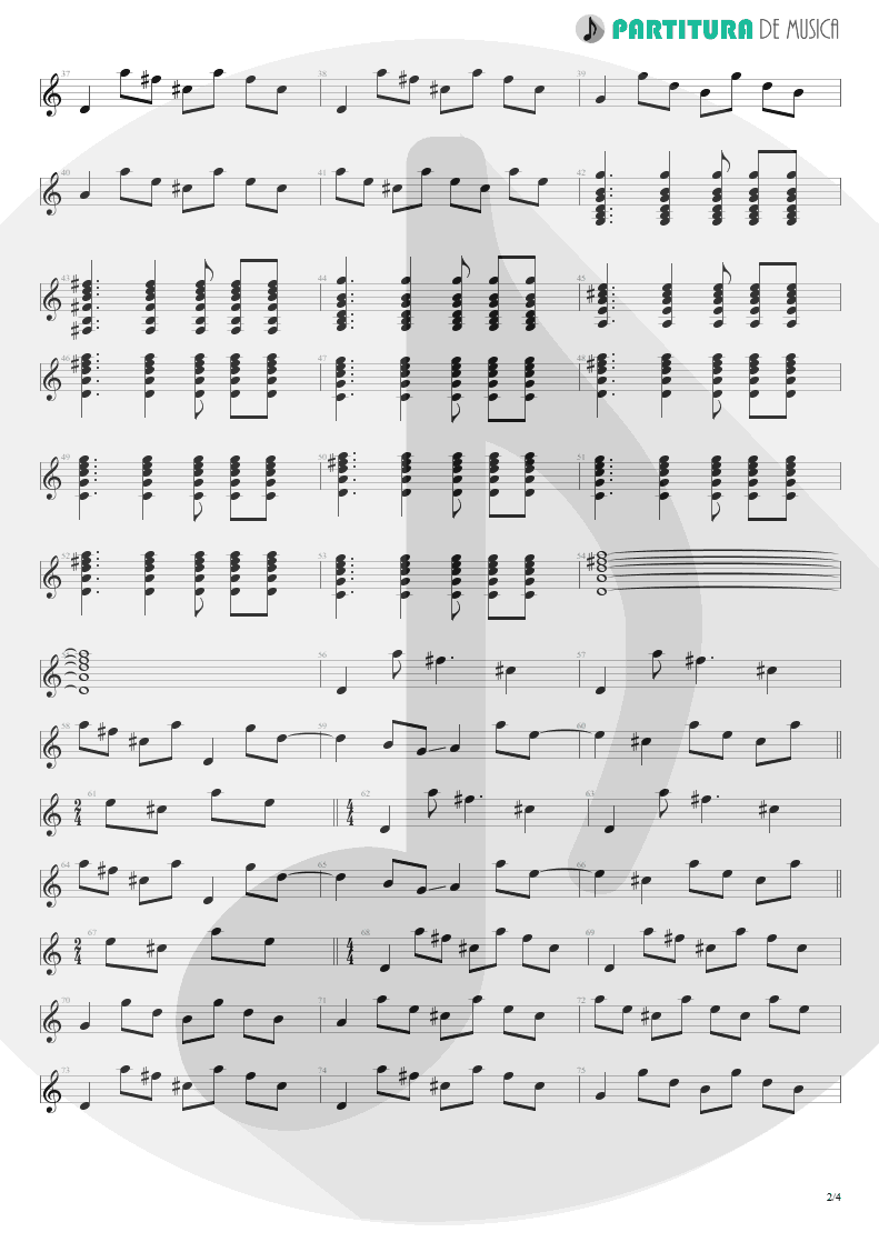 Partitura de musica de Violão - Lady Starlight | Scorpions | Animal Magnetism 1997 - pag 2