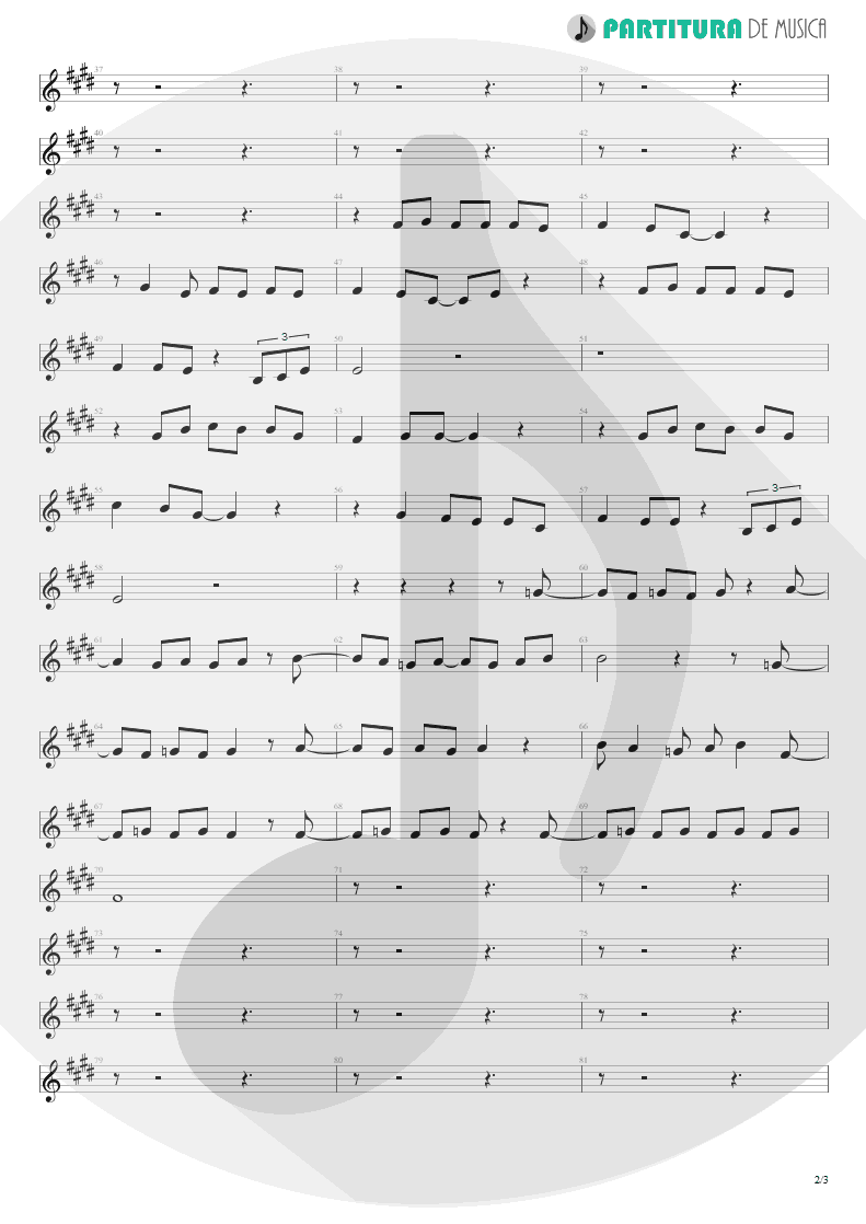 Partitura de musica de Canto - Arizona | Scorpions | Blackout 1997 - pag 2