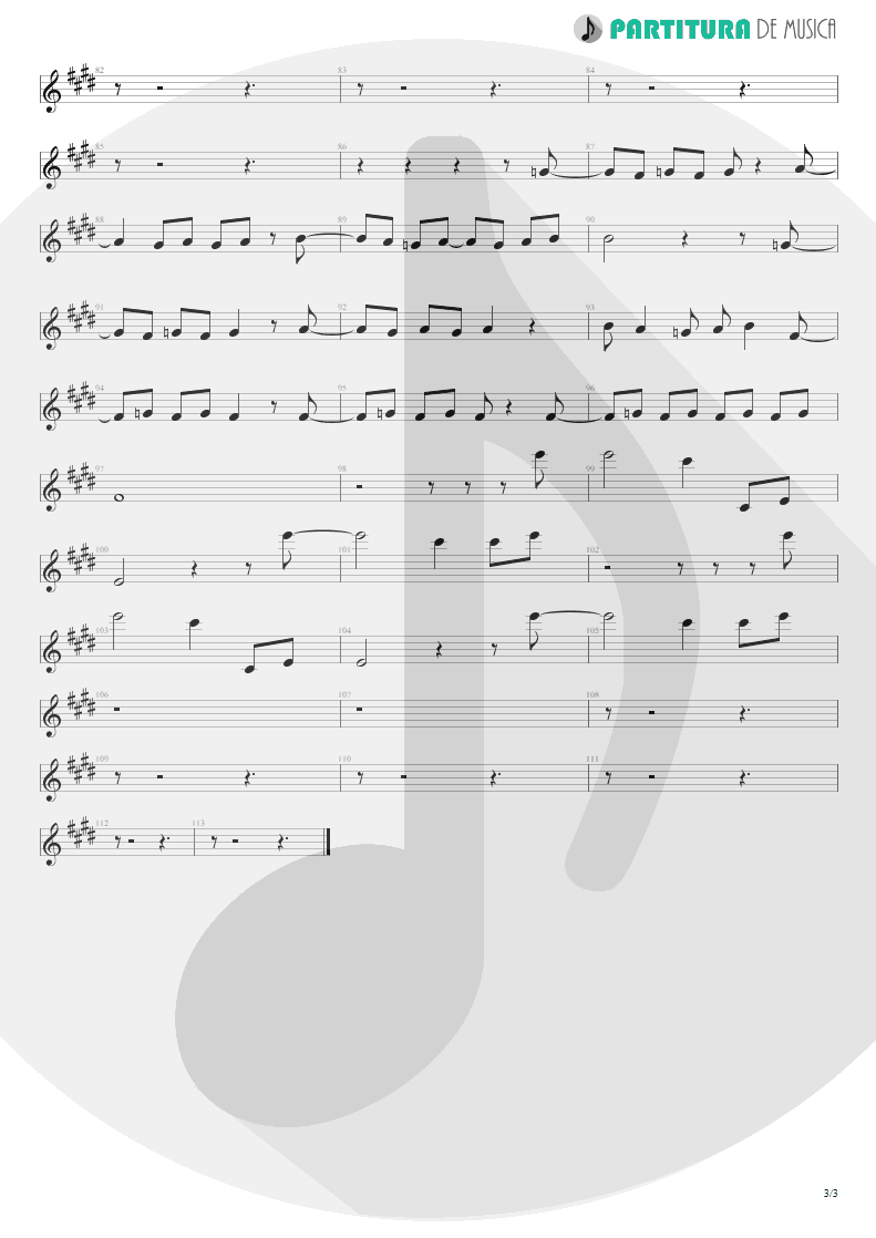 Partitura de musica de Canto - Arizona | Scorpions | Blackout 1997 - pag 3