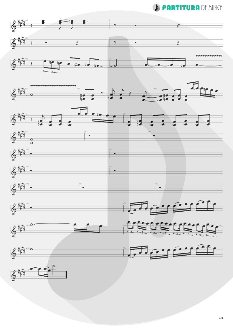 Partitura de musica de Guitarra Elétrica - Arizona | Scorpions | Blackout 1997 - pag 4