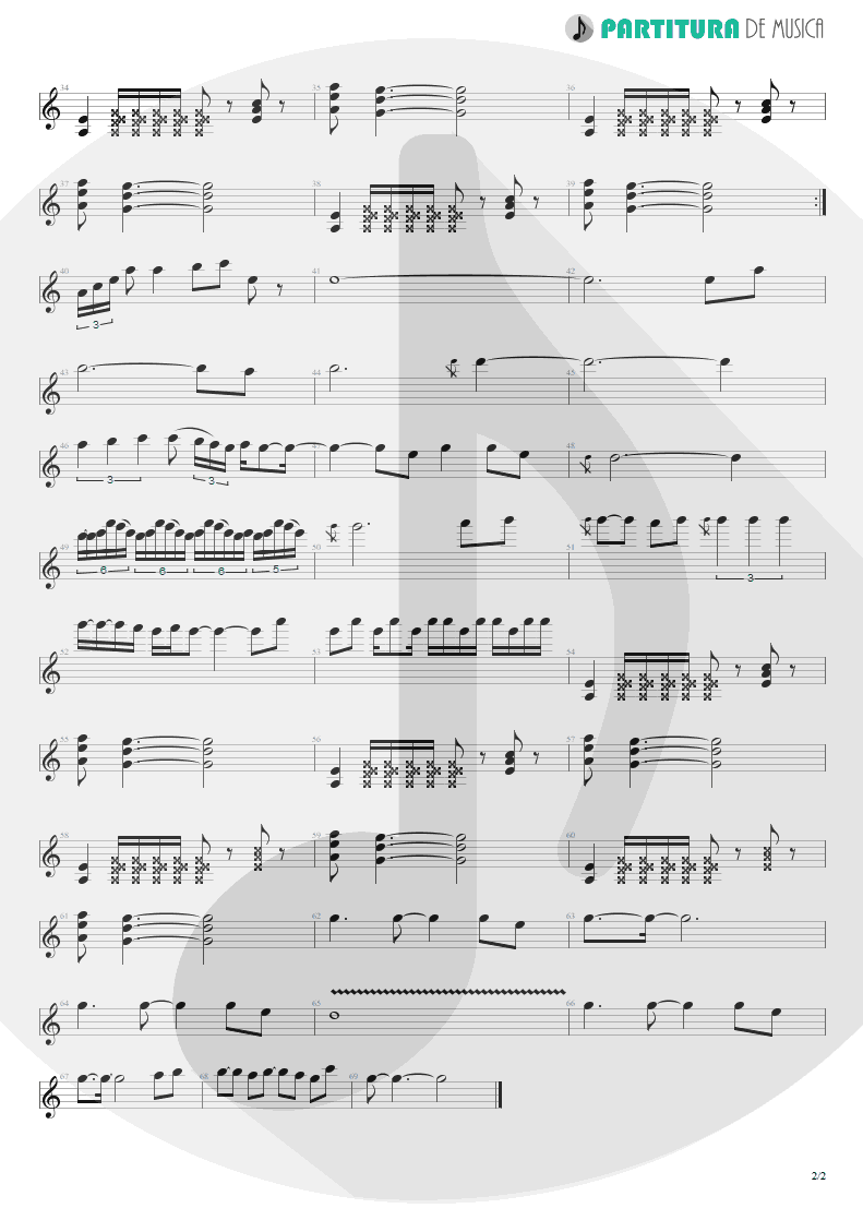 Partitura de musica de Guitarra Elétrica - You Give Me All I Need | Scorpions | Blackout 1997 - pag 2