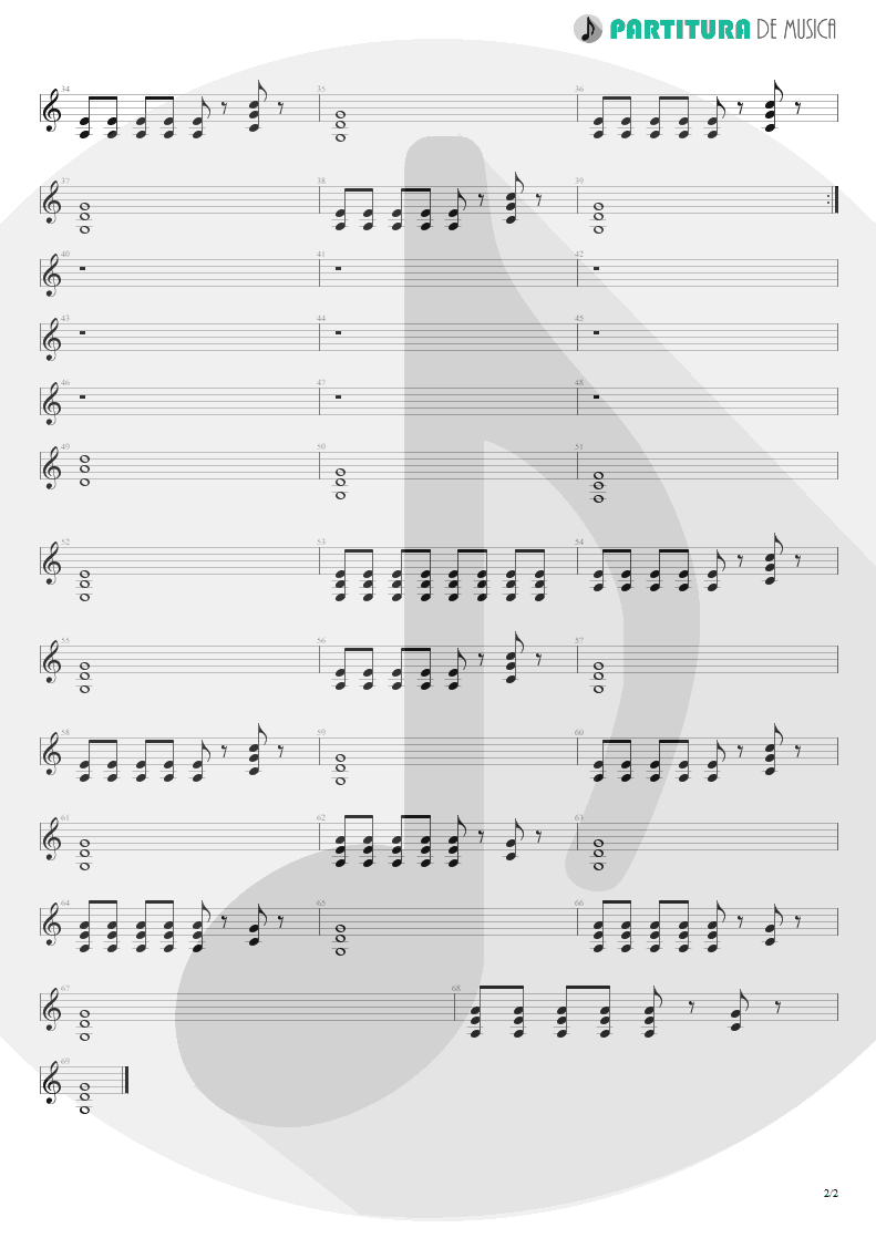 Partitura de musica de Guitarra Elétrica - You Give Me All I Need | Scorpions | Blackout 1997 - pag 2