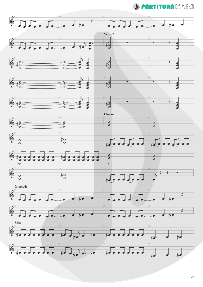 Partitura de musica de Guitarra Elétrica - Another Piece Of Meat | Scorpions | Lovedrive 1997 - pag 2