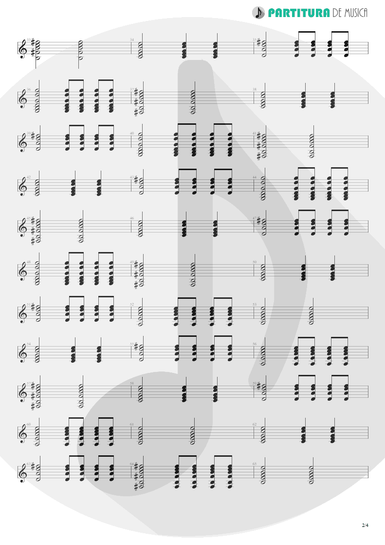 Partitura de musica de Violão - Moment Of Glory | Scorpions | Moment of Glory 2000 - pag 2