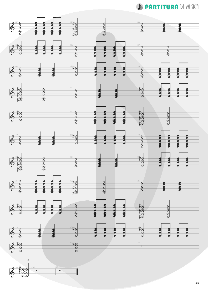 Partitura de musica de Violão - Moment Of Glory | Scorpions | Moment of Glory 2000 - pag 4