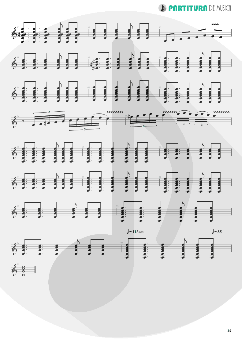 Partitura de musica de Violão - Ave Maria No Morro | Scorpions | Live Bites 2002 - pag 3