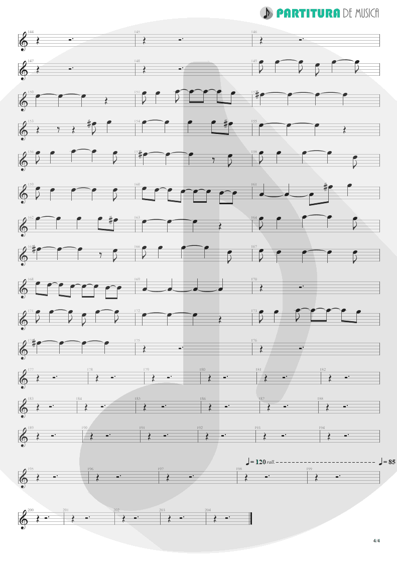 Partitura de musica de Canto - Living For Tomorrow | Scorpions | Live Bites 2002 - pag 4