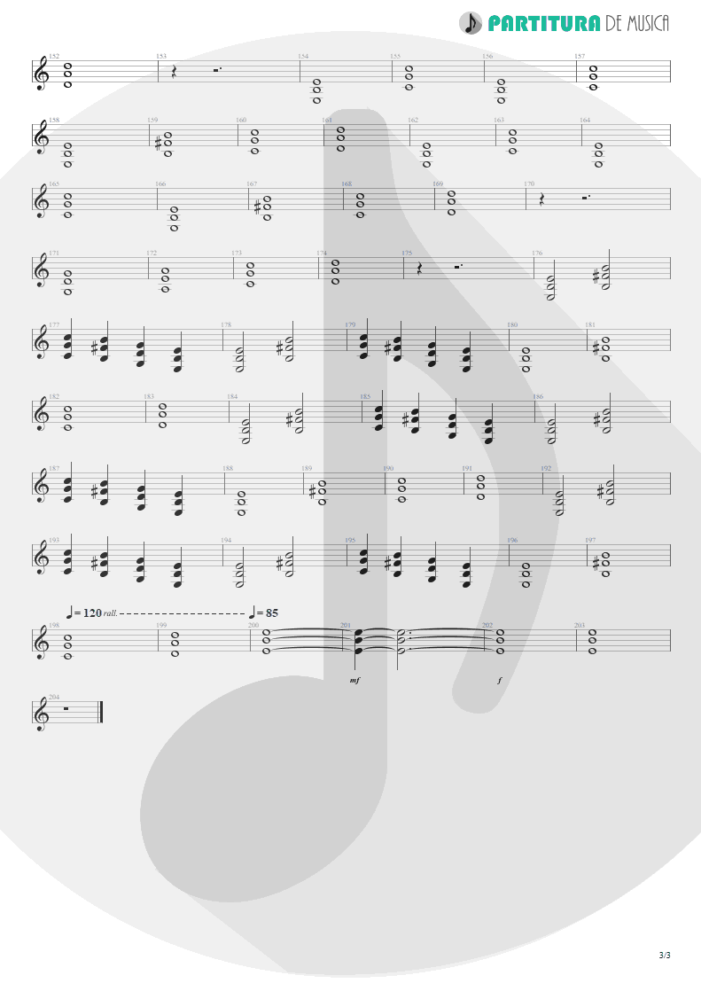 Partitura de musica de Guitarra Elétrica - Living For Tomorrow | Scorpions | Live Bites 2002 - pag 3