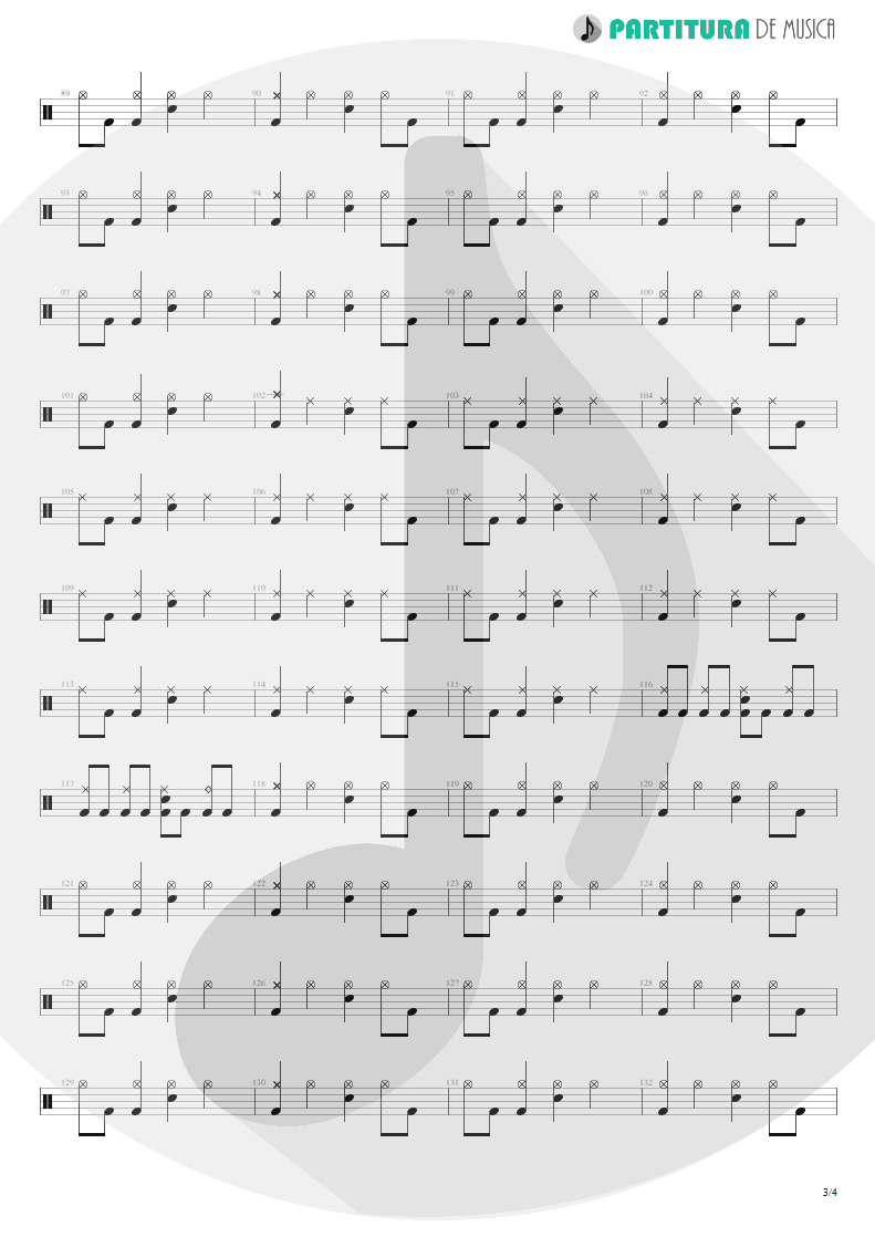 Partitura de musica de Bateria - New Generation | Scorpions | Unbreakable 2004 - pag 3