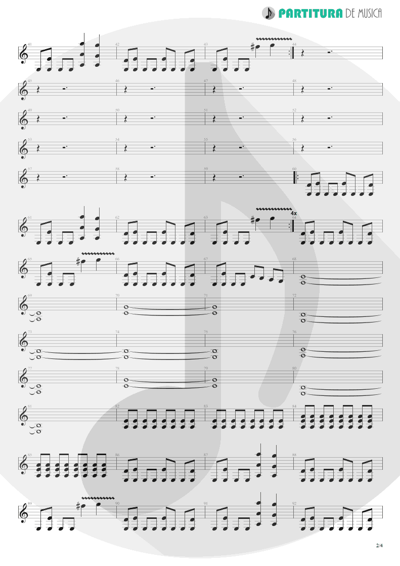 Partitura de musica de Guitarra Elétrica - New Generation | Scorpions | Unbreakable 2004 - pag 2