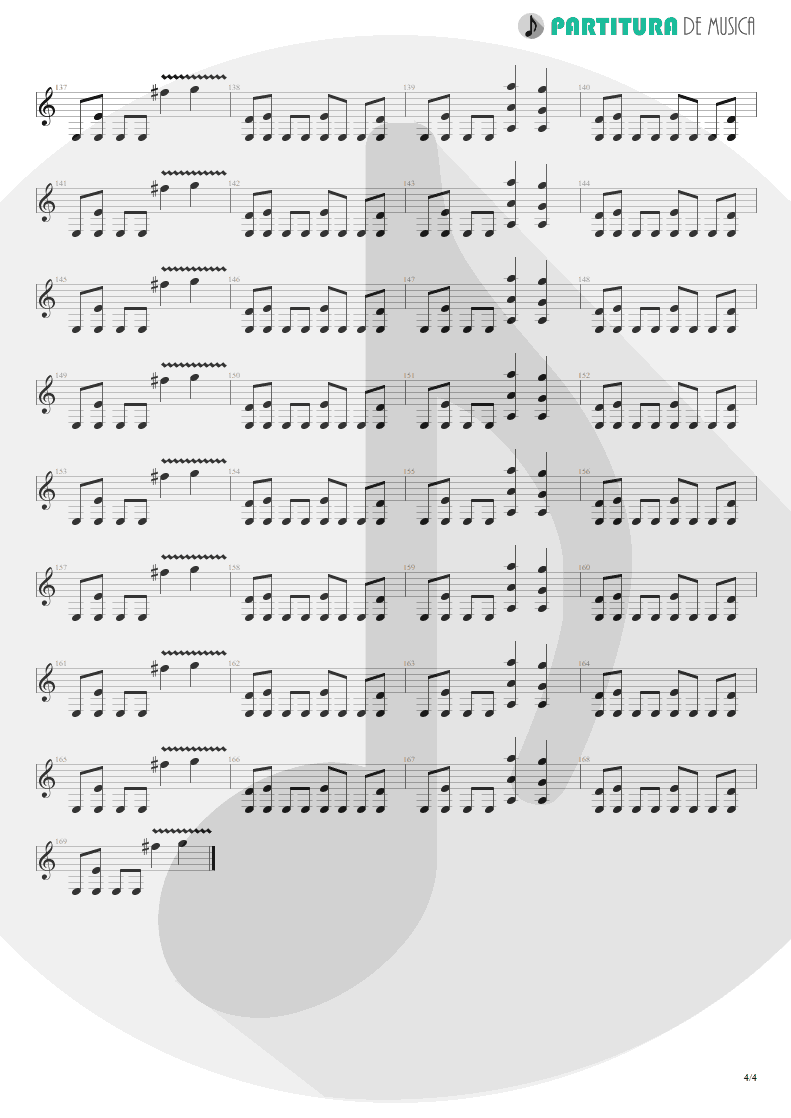 Partitura de musica de Guitarra Elétrica - New Generation | Scorpions | Unbreakable 2004 - pag 4
