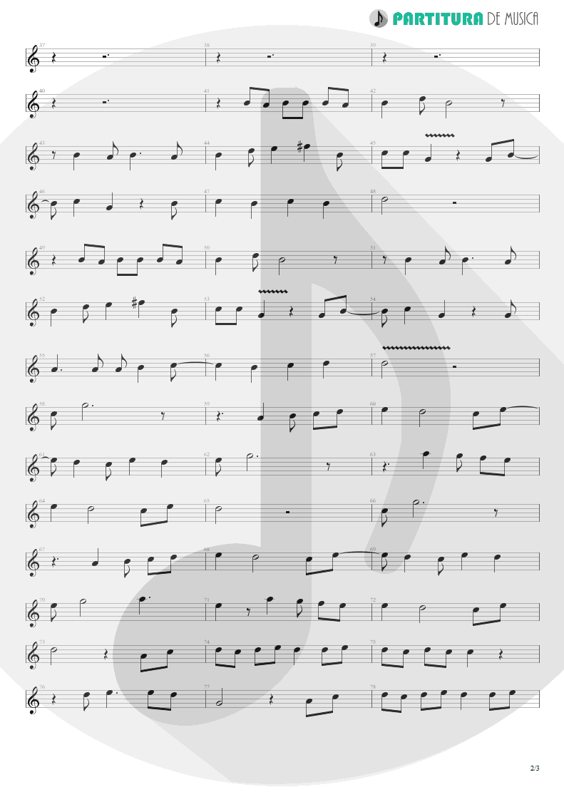 Partitura de musica de Canto - She Said | Scorpions | Unbreakable 2004 - pag 2