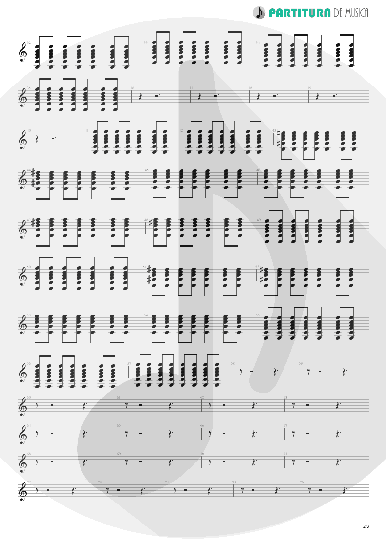 Partitura de musica de Violão - She Said | Scorpions | Unbreakable 2004 - pag 2