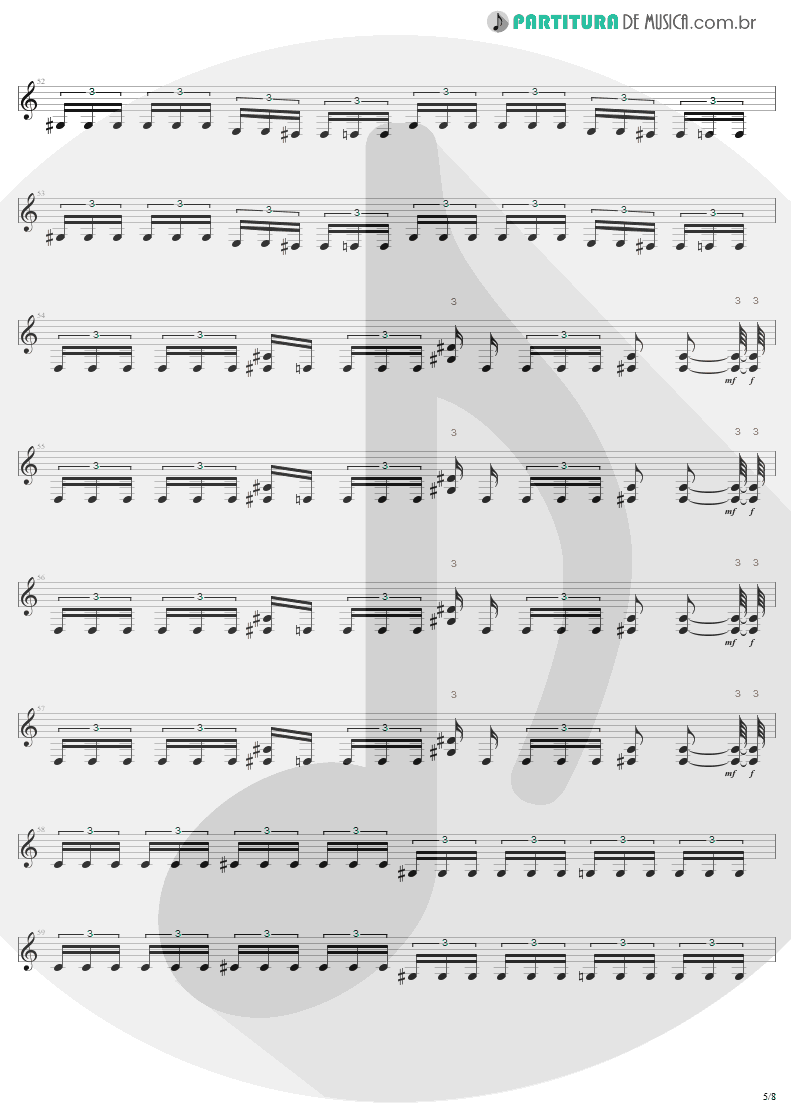 Partitura de musica de Guitarra Elétrica - Bestial Devastation | Sepultura | Bestial Devastation 1985 - pag 5