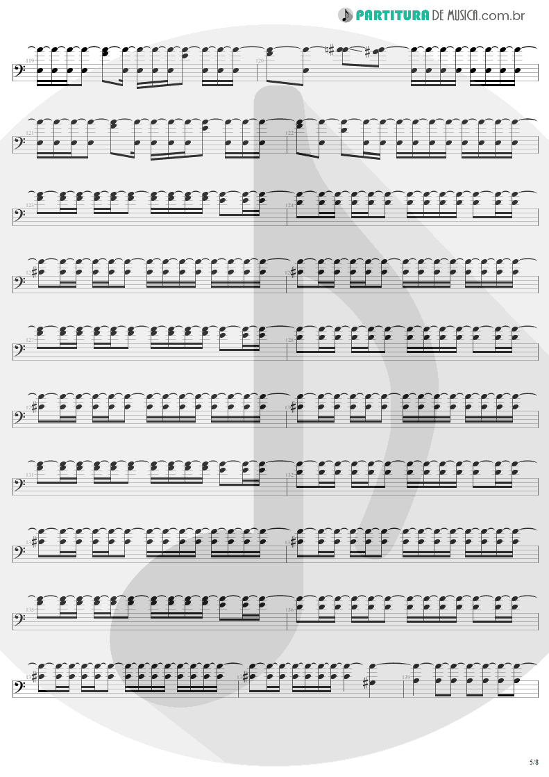 Partitura de musica de Baixo Elétrico - Slaves Of Pain | Sepultura | Beneath the Remains 1989 - pag 5