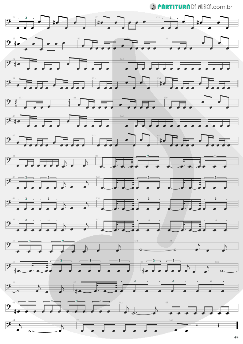 Partitura de musica de Baixo Elétrico - Arise | Sepultura | Arise 1991 - pag 4