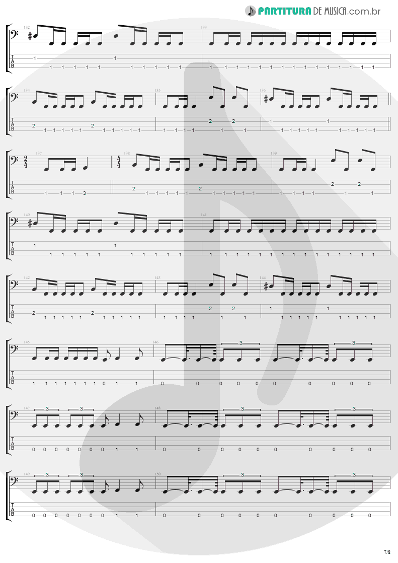 Tablatura + Partitura de musica de Baixo Elétrico - Arise | Sepultura | Arise 1991 - pag 7