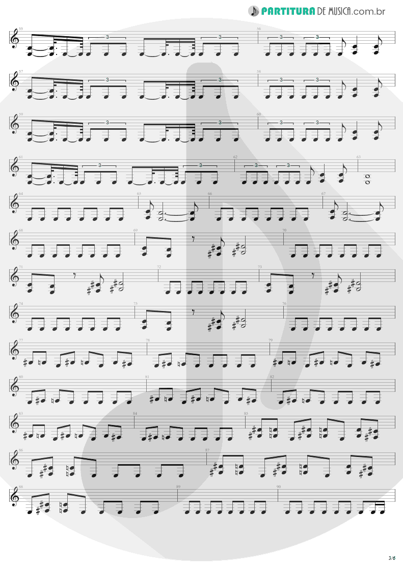 Partitura de musica de Guitarra Elétrica - Arise | Sepultura | Arise 1991 - pag 3