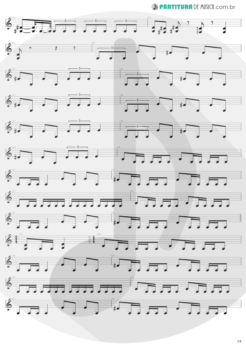 Partitura de musica de Guitarra Elétrica - Arise | Sepultura | Arise 1991 - pag 5