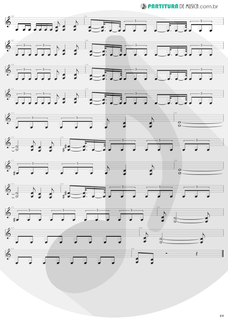 Partitura de musica de Guitarra Elétrica - Arise | Sepultura | Arise 1991 - pag 6