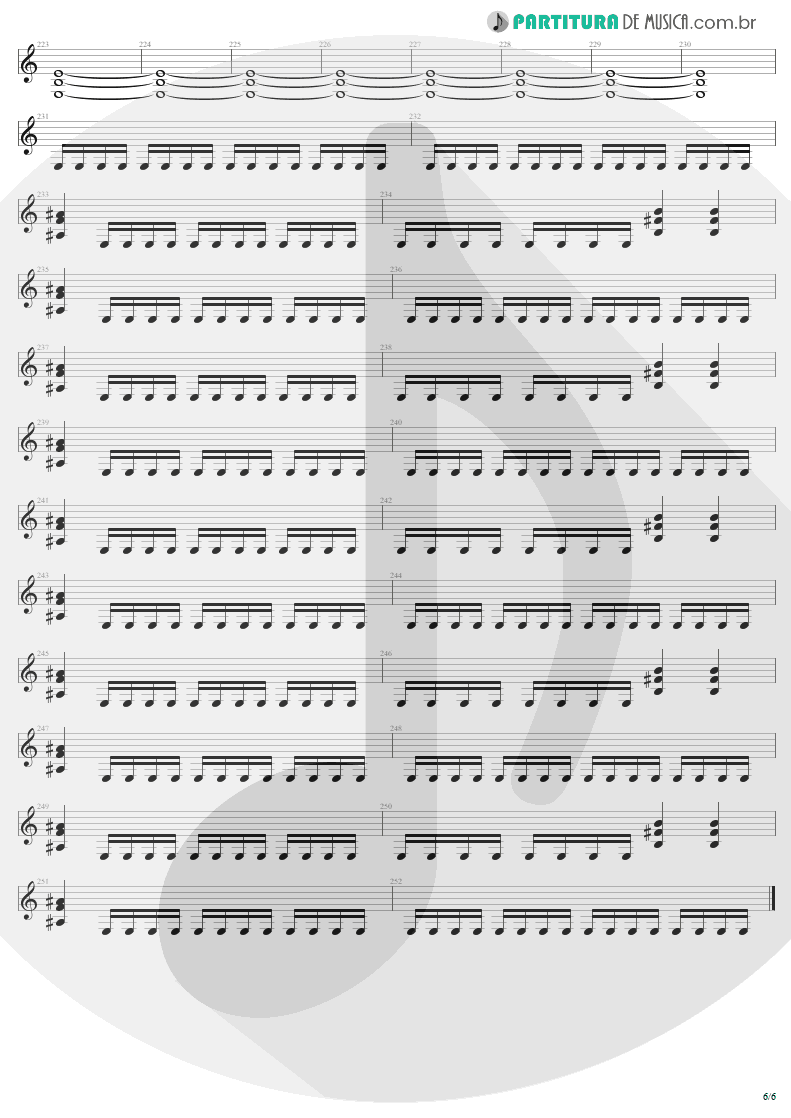 Partitura de musica de Guitarra Elétrica - Desperate Cry | Sepultura | Arise 1991 - pag 6