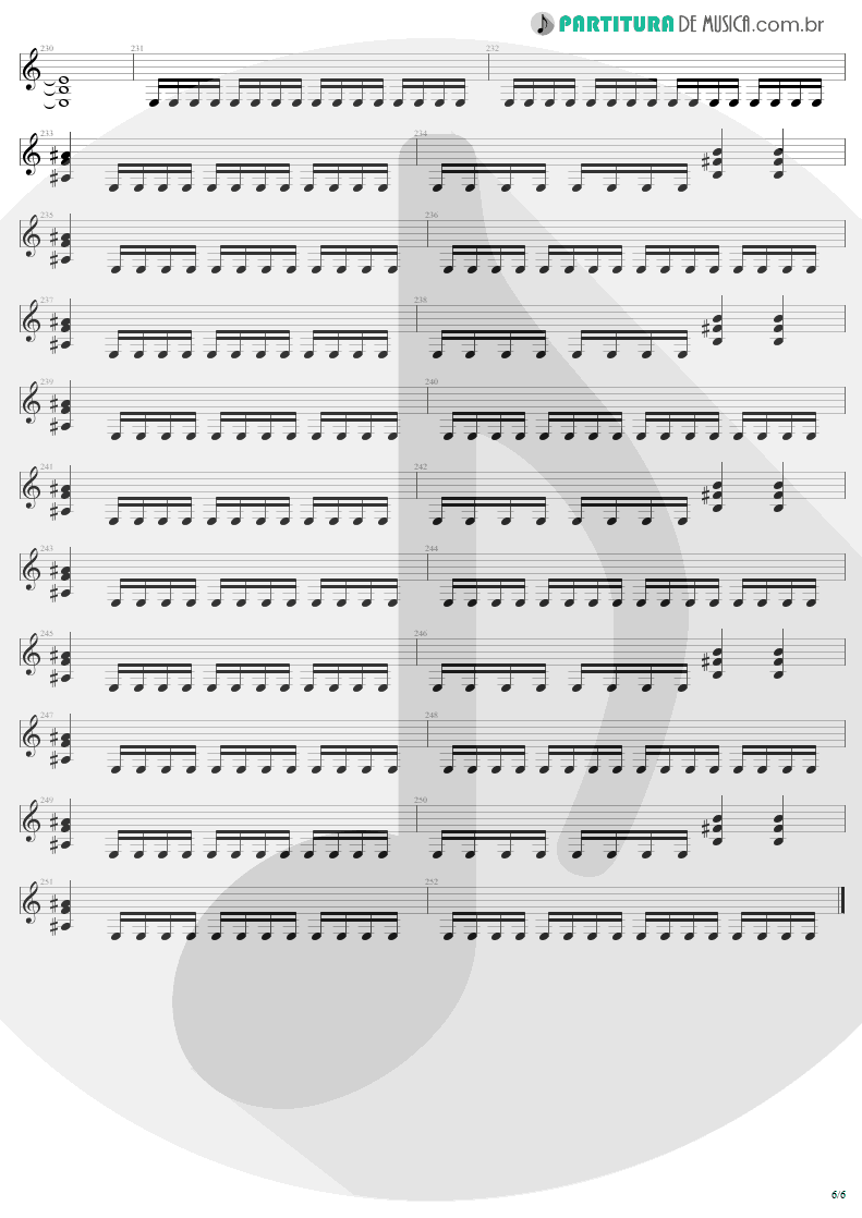 Partitura de musica de Guitarra Elétrica - Desperate Cry | Sepultura | Arise 1991 - pag 6