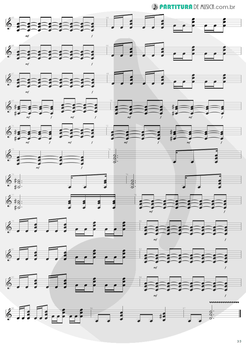 Partitura de musica de Guitarra Elétrica - The Hunt | Sepultura | Chaos A.D. 1993 - pag 3