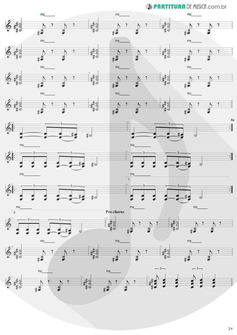 Partitura de musica de Guitarra Elétrica - We Who Are Not As Others | Sepultura | Chaos A.D. 1993 - pag 2