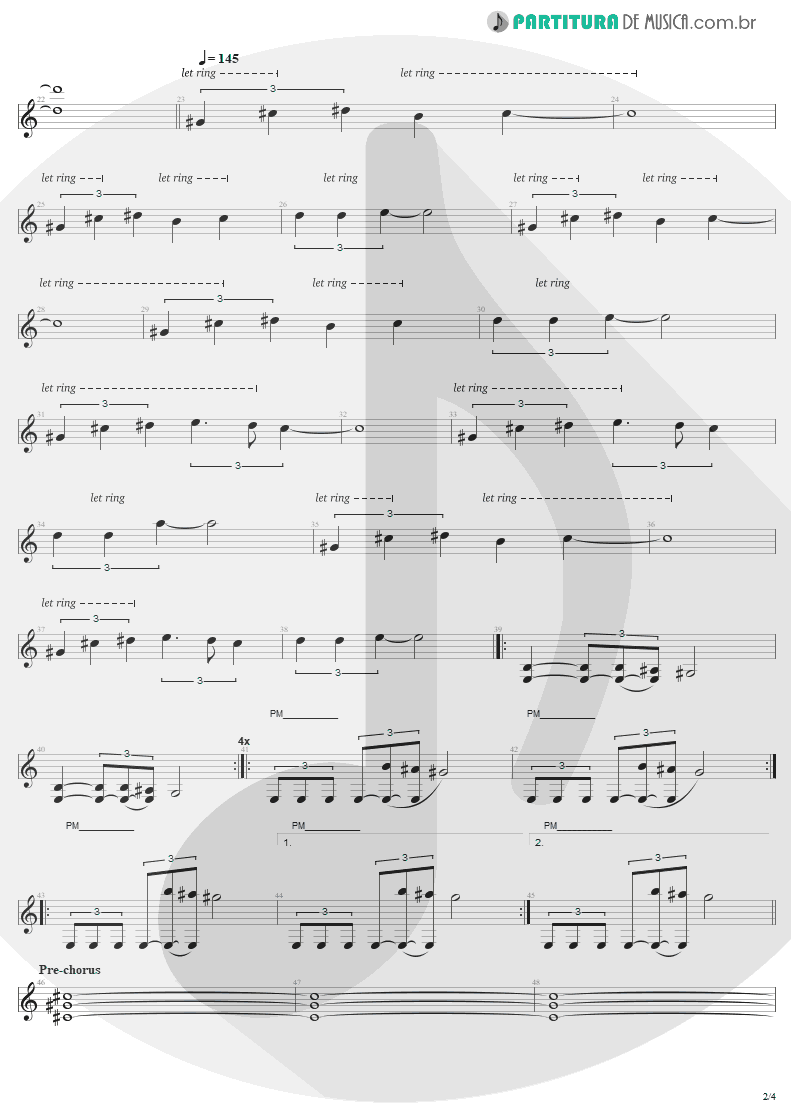 Partitura de musica de Guitarra Elétrica - We Who Are Not As Others | Sepultura | Chaos A.D. 1993 - pag 2