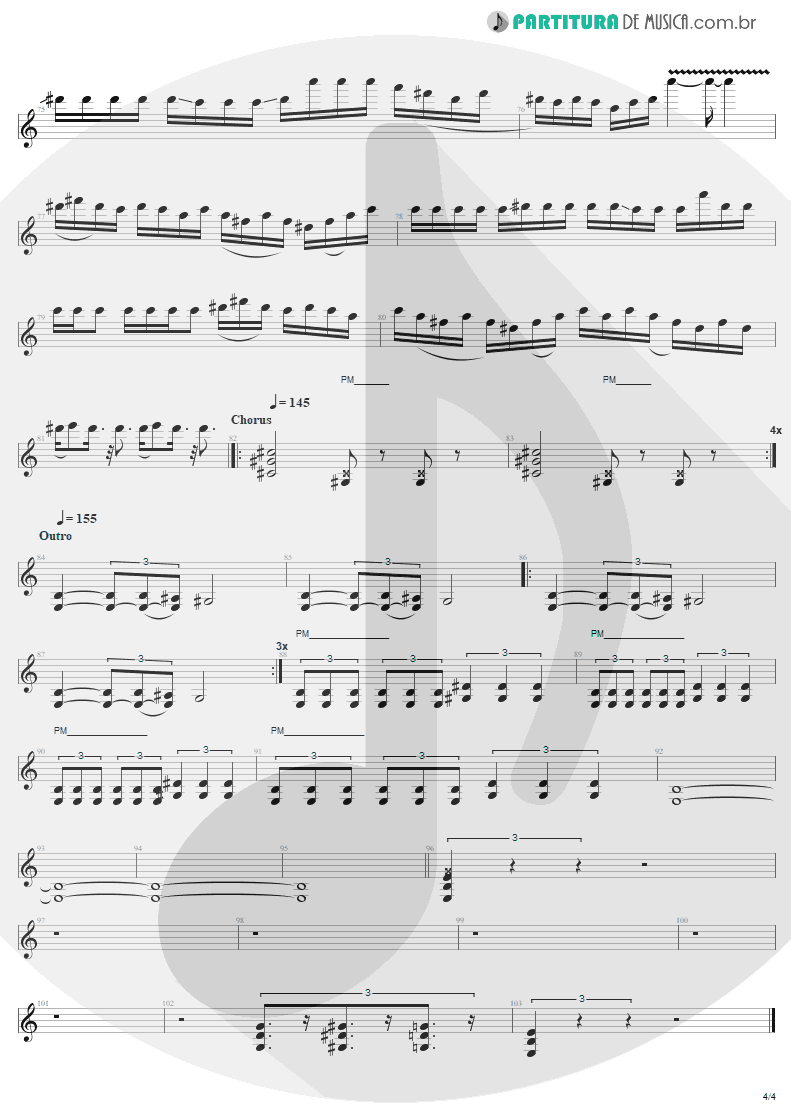 Partitura de musica de Guitarra Elétrica - We Who Are Not As Others | Sepultura | Chaos A.D. 1993 - pag 4