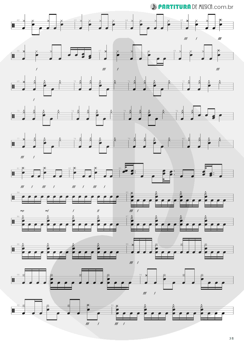 Partitura de musica de Bateria - Distant Thunder | Shaaman | Ritual 2002 - pag 3