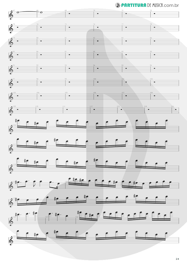 Partitura de musica de Guitarra Elétrica - Distant Thunder | Shaaman | Ritual 2002 - pag 2