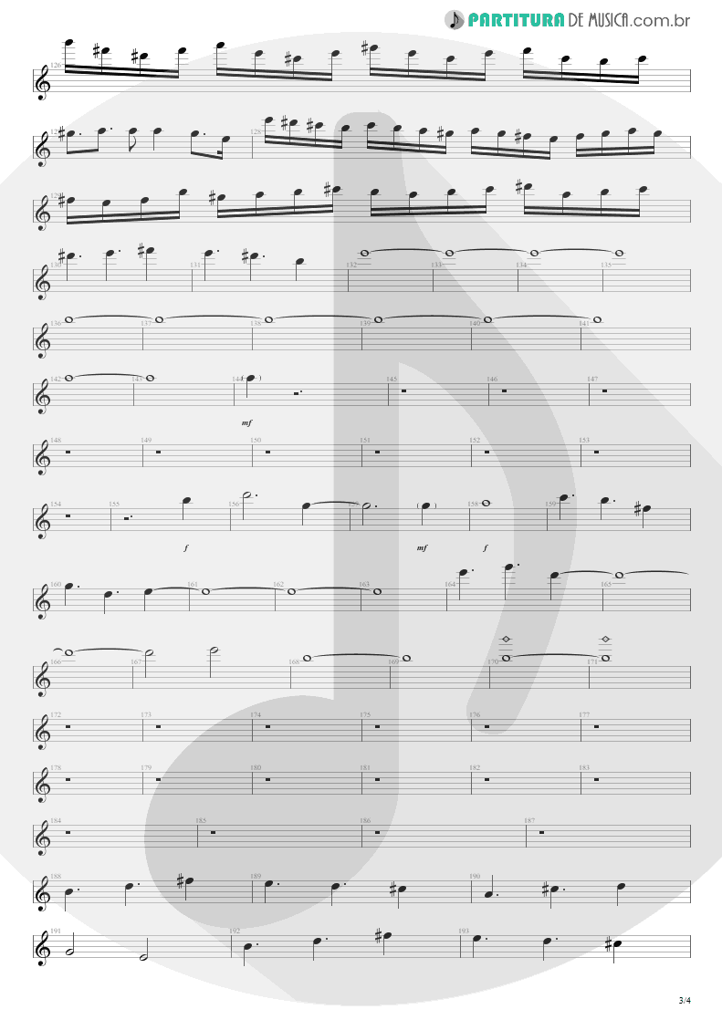 Partitura de musica de Guitarra Elétrica - Distant Thunder | Shaaman | Ritual 2002 - pag 3