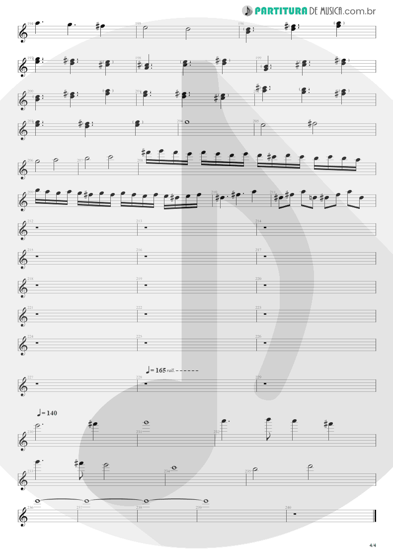 Partitura de musica de Guitarra Elétrica - Distant Thunder | Shaaman | Ritual 2002 - pag 4