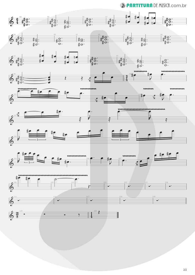 Partitura de musica de Guitarra Elétrica - Fairy Tale | Shaaman | Ritual 2002 - pag 2